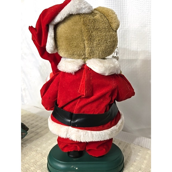 Vintage Twinkling Musical Teddies Mr & Mrs Claus Teddy Bear Holiday Christmas - Picture 7 of 11